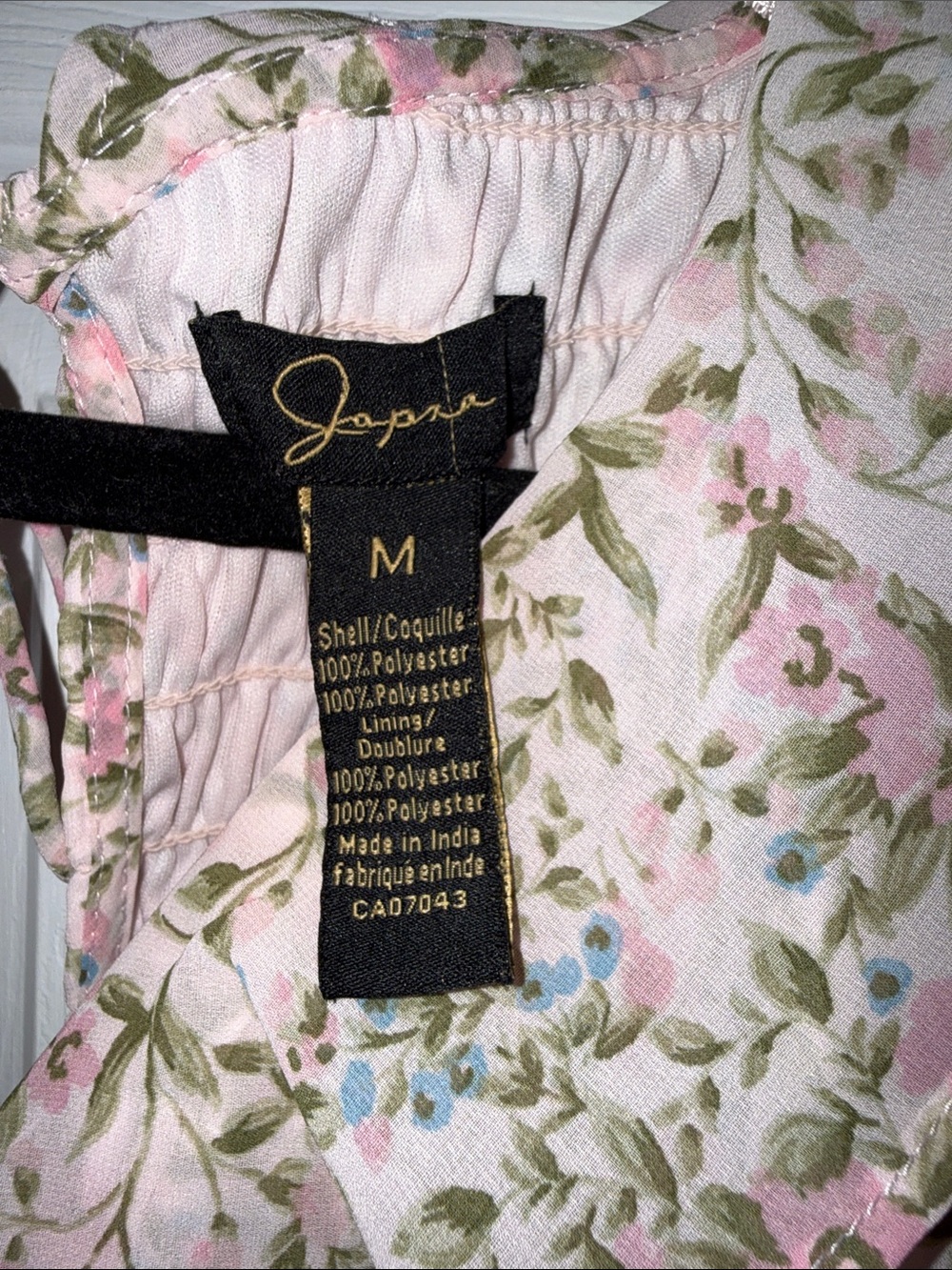Japna Pink Floral Long Sleeve Tie-Front Mini Dress - Picture 2 of 4